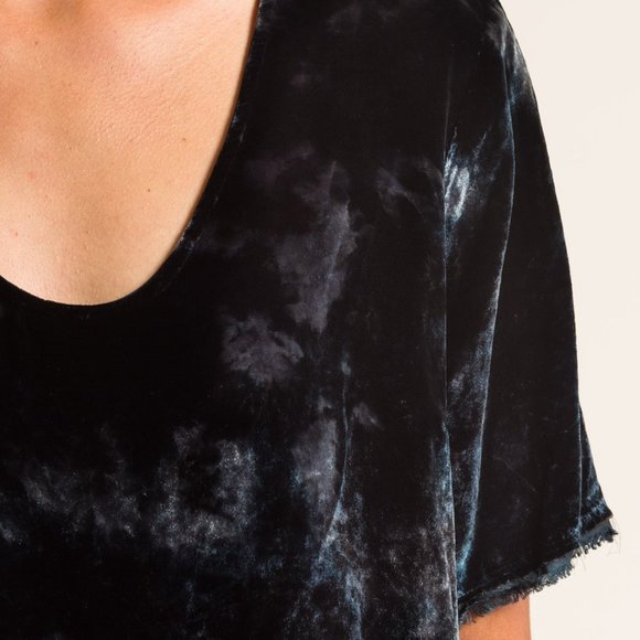 RAQUEL ALLEGRA VELVET TSHIRT TOP SIZE 0 XS IN STORM - Picture 5 of 12